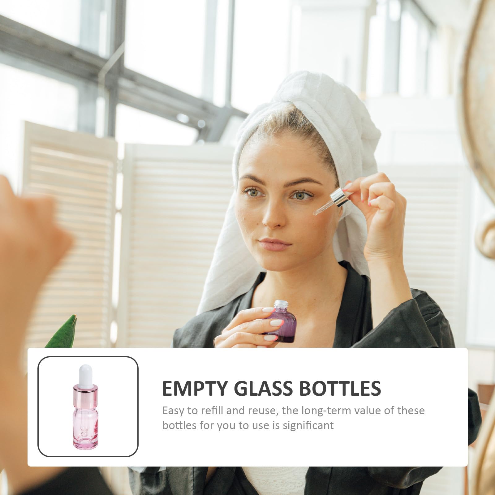 DOITOOL 35 Stück 5ml Glas Kosmetikflaschen mit Roségoldener Pipette Wiederverwendbar und Sicherem Material für Tägliche Schönheitsanwendungen und Reisen