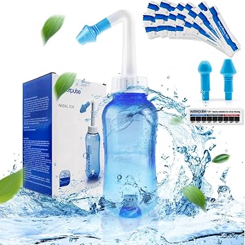 Sinus Rinse Kit,Nasal Rinse,Sinus Rinse,Neti Pot,Sinus Relief,Neti Pot Sinus Rinse Kit,300ml Neti Pot Sinus Rinse Kit 60 Packets Nasal Wash Salt