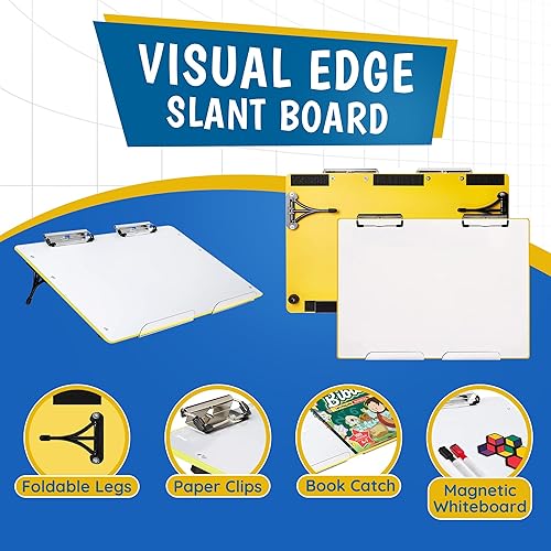 Miniatura 2 de Slant Board, Superficie de trabajo inclinada para escribir, leer, arte y expresión oral, para óptimo aprendizaje, escritorio portátil magnético con
