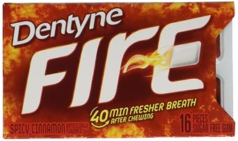 Dentyne Fire S/F Cinnamon Gum, Split to Fit, 16 ct, 9 pk