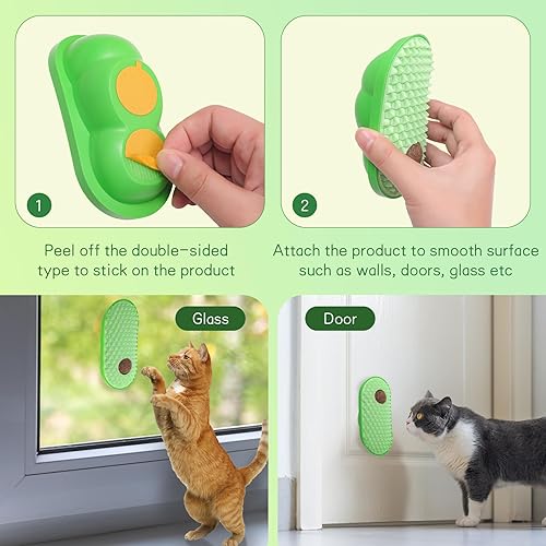 Miniatura 5 de 2 juguetes de hierba gatera para gatos de interior, bola palo en la pared con 6 bolas de hierba gatera de repuesto, auto arreglador, rascador de