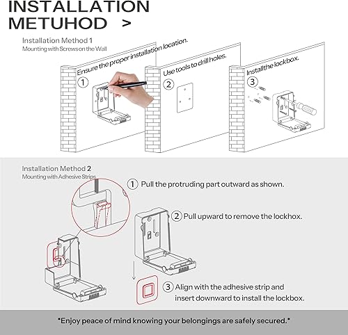 Miniatura 5 de Mini caja de seguridad para llaves con código, pequeñas cajas fuertes para seguridad en el hogar, caja de bloqueo de llave con código para caja