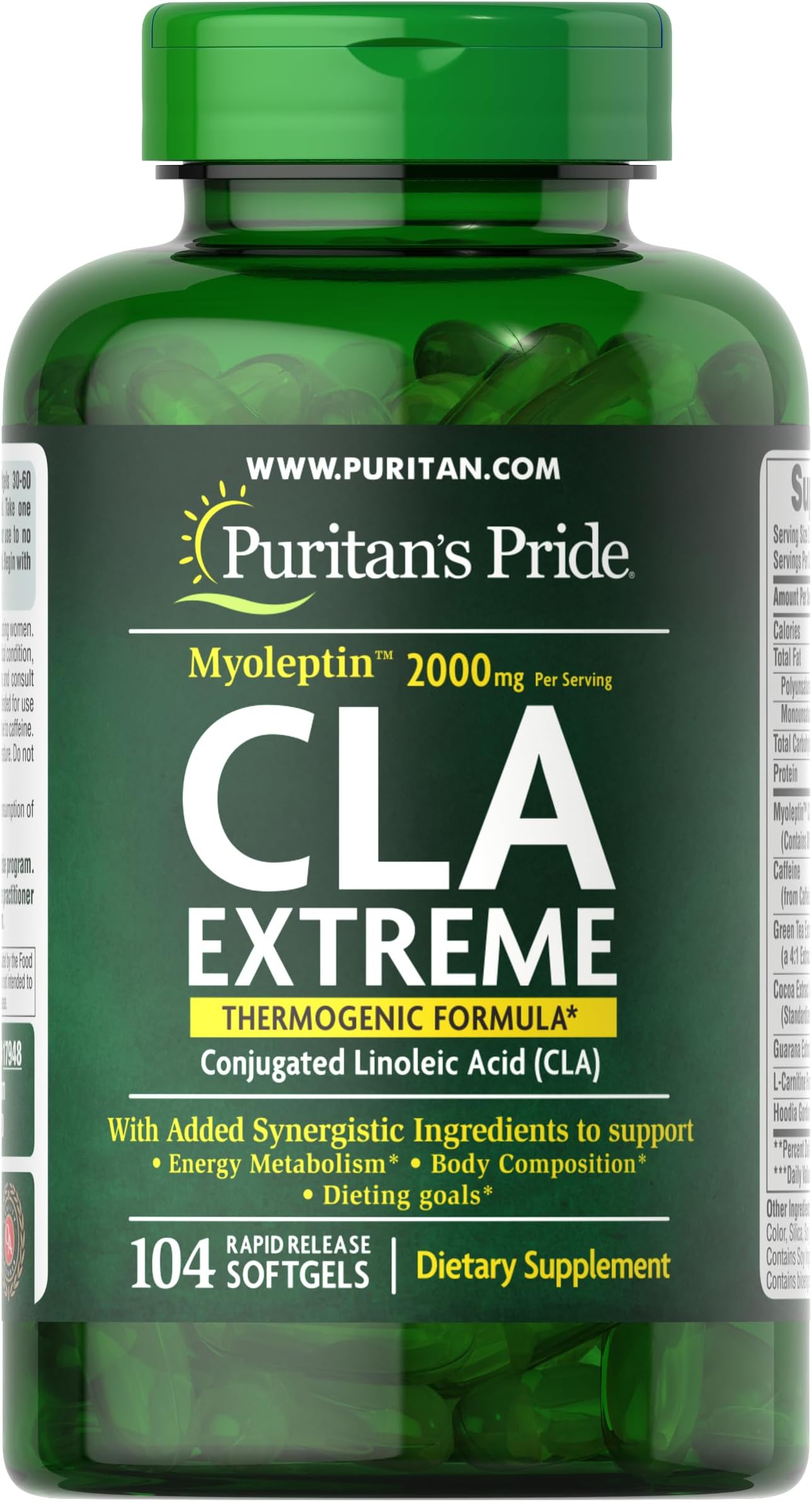 Puritan's Pride Myoleptin Cla Extreme Softgels, 104 Count