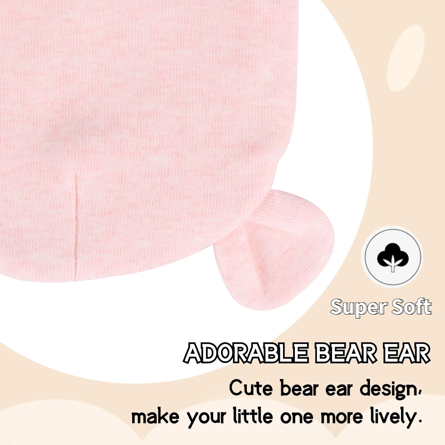 Bamery Newborn Baby Girls Hospital Hat Thick Cute Bear Ear Cotton Baby Boy Beanie for 0-6Months - Image 3