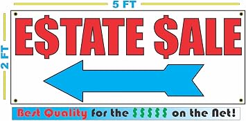 Estate Sale with Left Arrow 2x5 Banner Sign