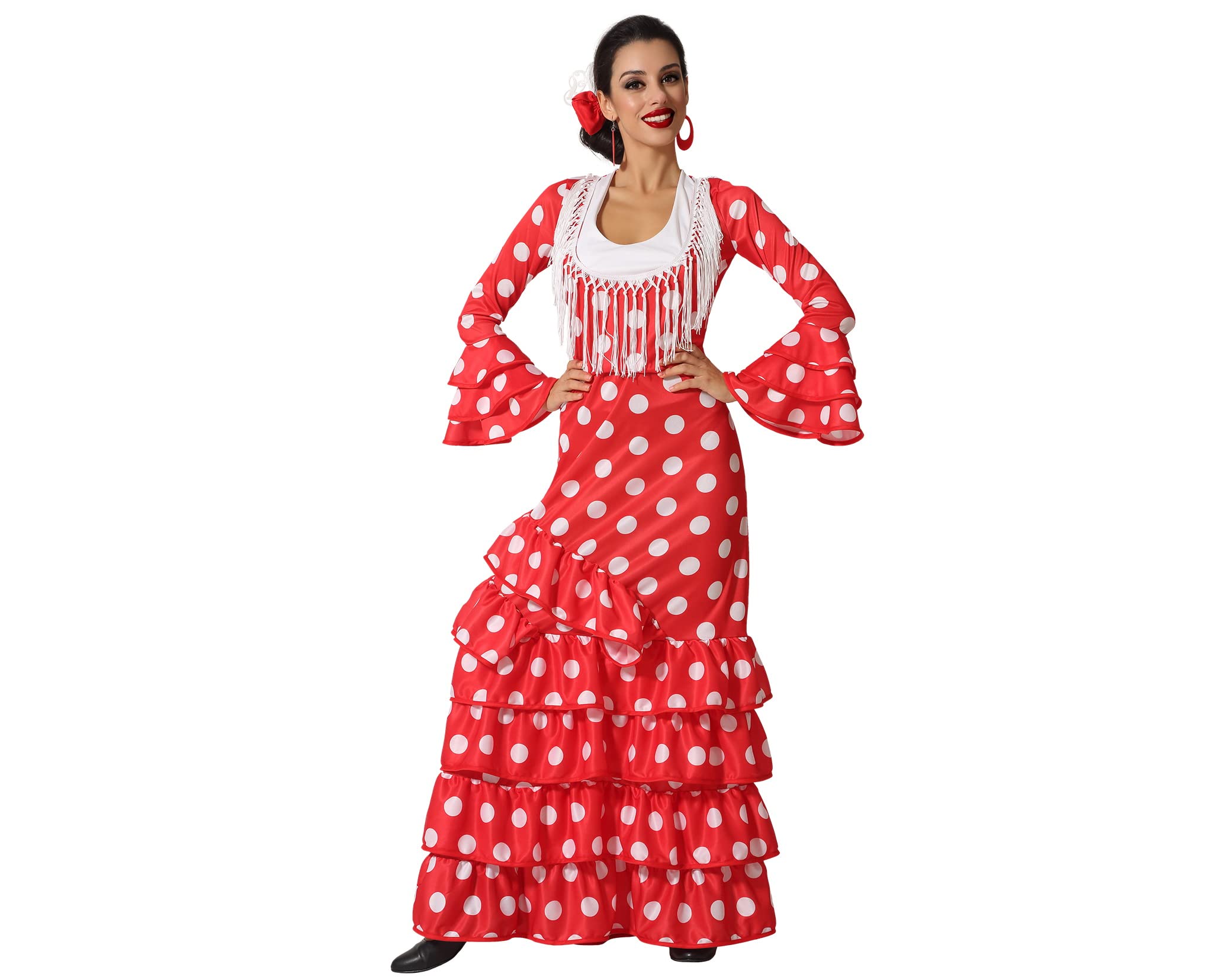 Atosa Disfraz Flamenca Rojo Flecos Adulto