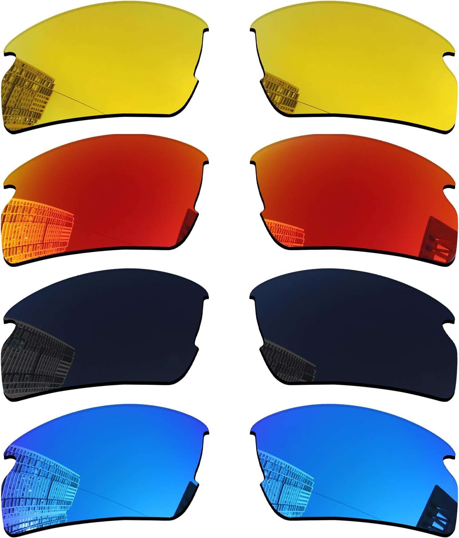 4 Pairs Polarized Replacement Lenses for Oakley Flak 2.0 OO9295 Sunglasses, Perfectly Fit, Shatterproof, Anti-scratch, Value Pack
