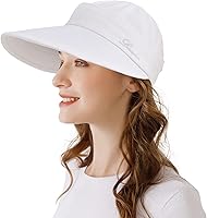 Vista 8 de Sombrero de sol para mujer, 2 en 1, con cremallera, protección solar, visera de playa, sombrero de golf plegable