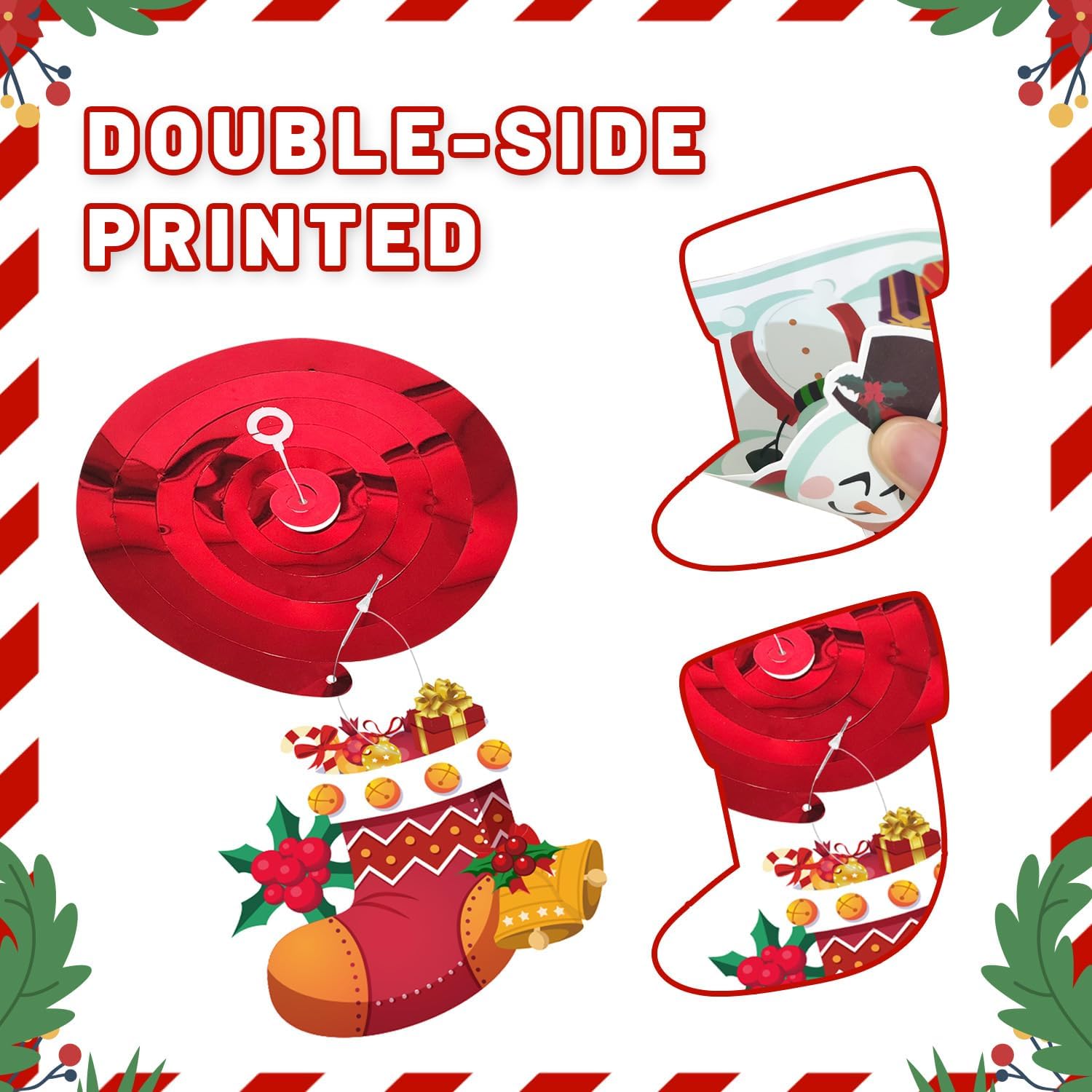 13 Pcs Christmas Banner Hanging Swirls Set, Xams Banner Santa Claus Hanging Swirl Snowman Elk Streamers for Merry Christmas Party Decorations