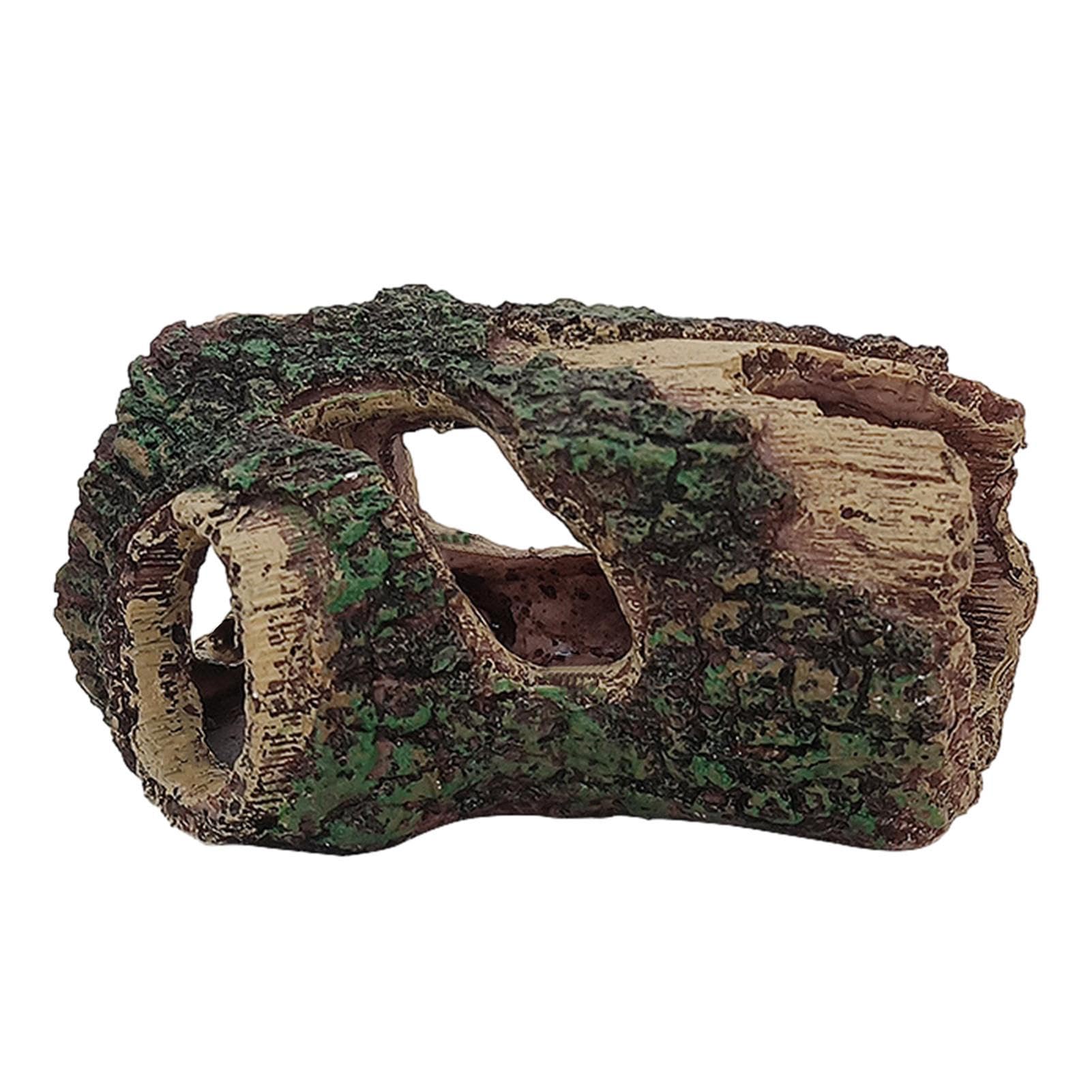ZORQ Decoración de árbol de acuario de resina, adorno de tronco de ramas huecas, tronco de raíz de árbol hueca de resina para pecera, lagartos, bettas, cangrejos, tortugas
