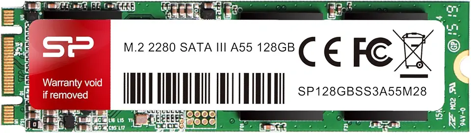 Silicon Power A55 128GB M.2 2280 SATA III SSD, 3D NAND with SLC Cache, Speed 560MB/s, Internal Solid State Drive for Desktop Laptop Computer