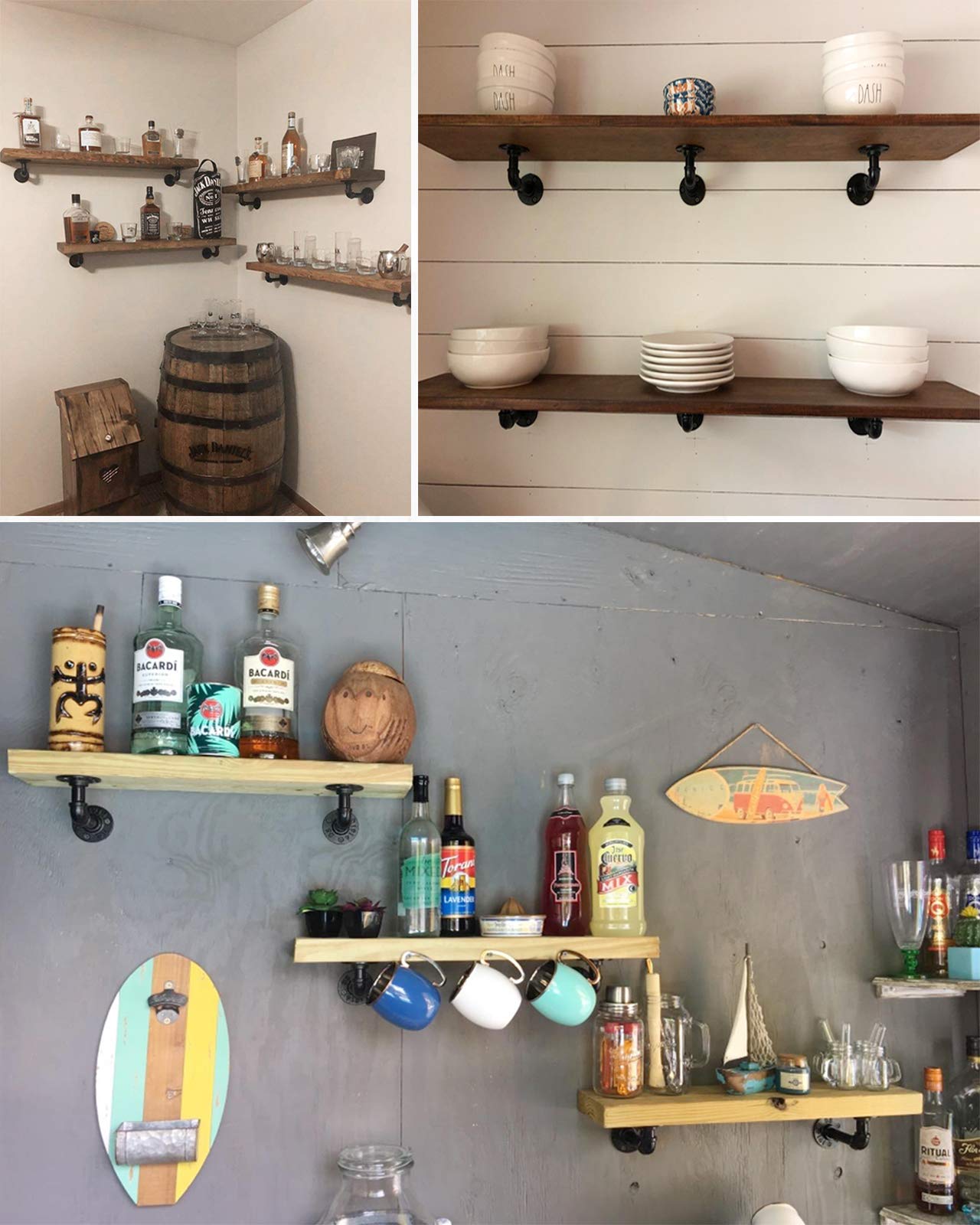 Buy LuckIn Pipe Shelf Brackets for DIY 12Inch Floating Shelves