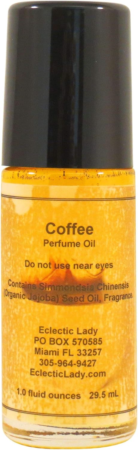 Eclectic Lady Coffee Perfume Oil, 1.0 Oz Portable Roll-On Fragrance with Long-Lasting Scent, Delightful Essential Oils and Jojoba Oil For Daily Use
