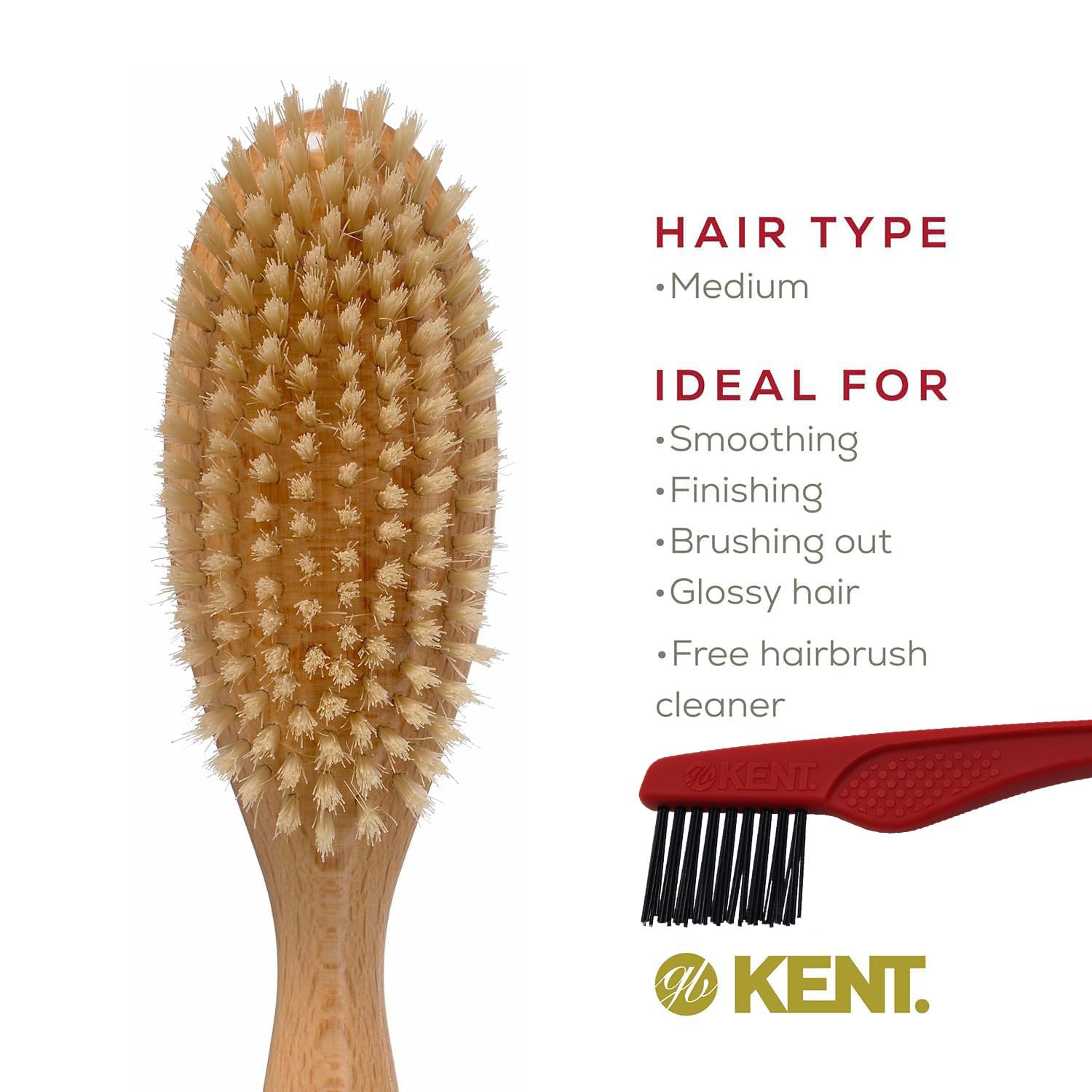 Amazon | GB KENT LS7 オーバルスタイル ヘアブラシ 女性用 豚毛 | GB