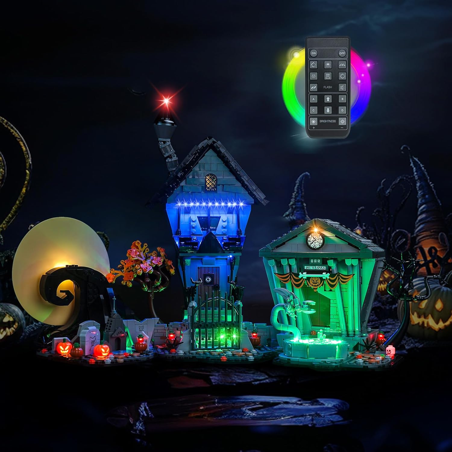 Upgraded Led Light Kit Compatible with Lego Disney Tim Burton's Building Set, RC Version Compatible with Lego 21351 (Model Not Included)