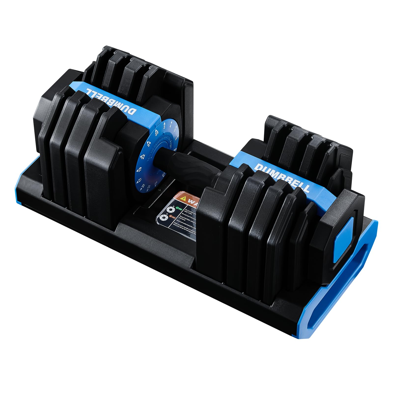 LSLIFE 25KG Adjustable Dumbbells, Dumbbells Set for Saving Place 6-in-1 Adjustable Dumbbell Weights with Safety Locking Non-Slip Handle Home Gym Strength for Full Body (Blue-Single, Style 3-25KG)