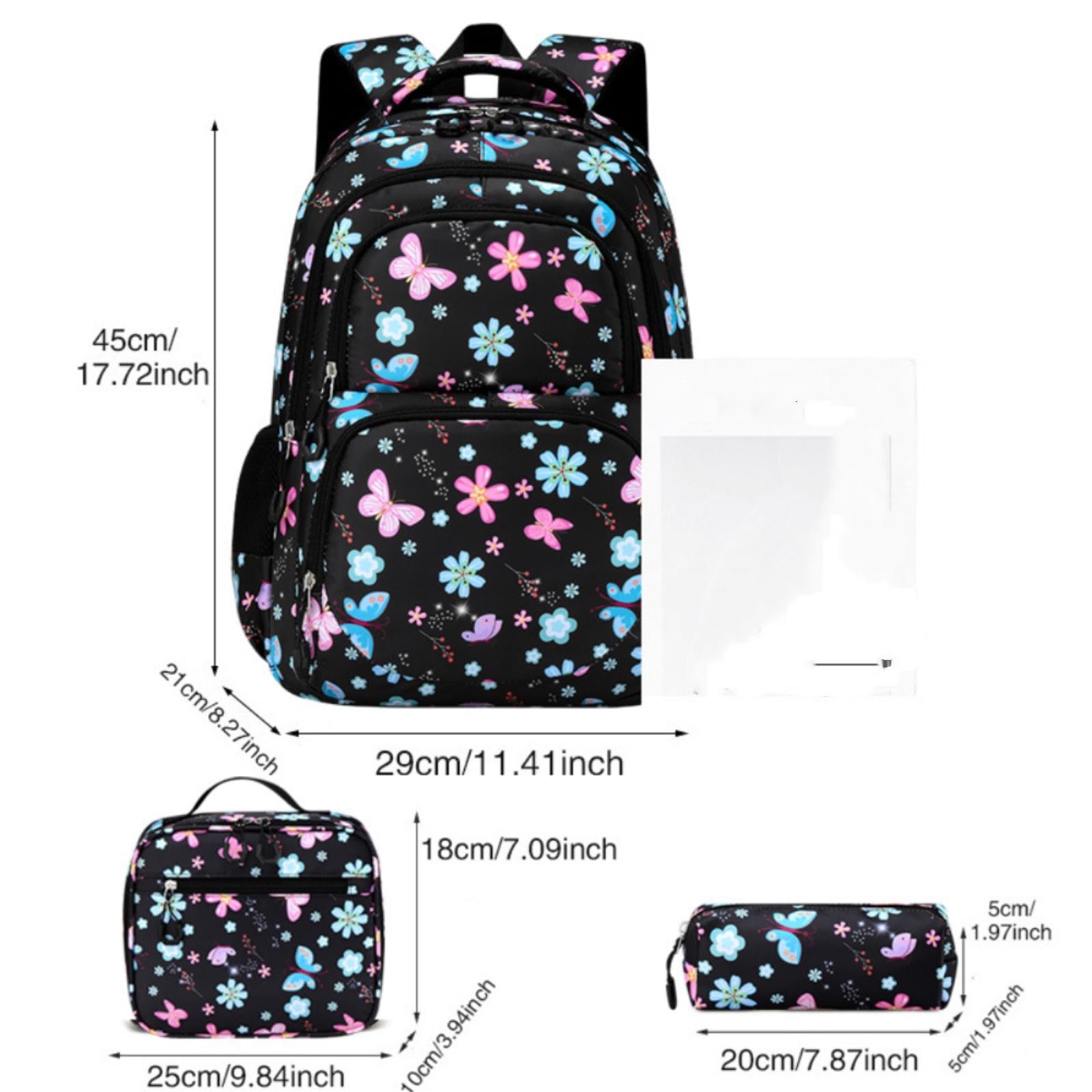 Zaino 3 Pezzi Colore Casual Set più Tasche Collegio All'aperto Camping Borsa di Viaggio Viaggio-Purple 3pcs