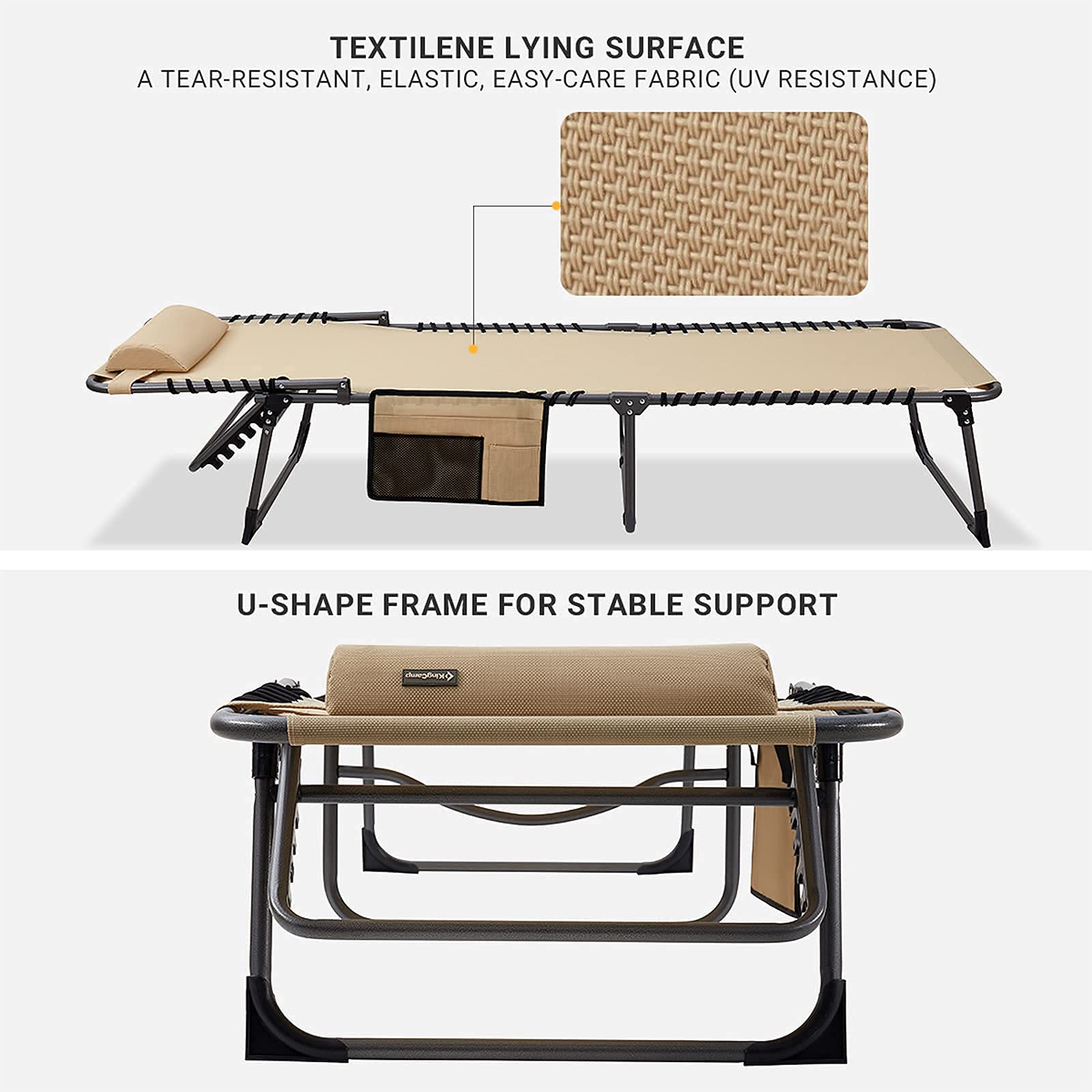 Buy KingCamp 4Position Folding Chaise Lounge Chair for Outside