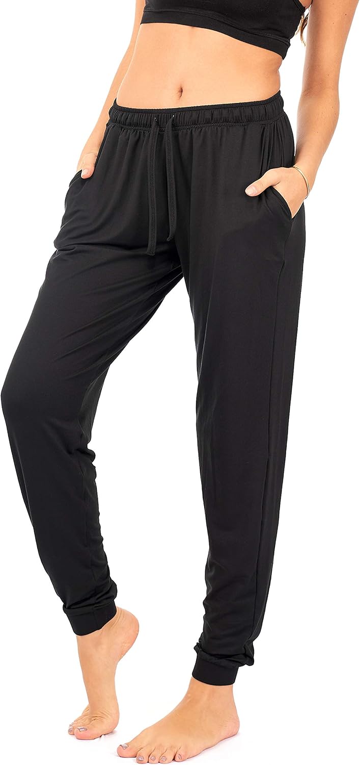 DEAR SPARKLE Jogger with Pockets for Women Drawstring Lightweight Sweats Yoga Lounge Pants + Plus Size (P7)