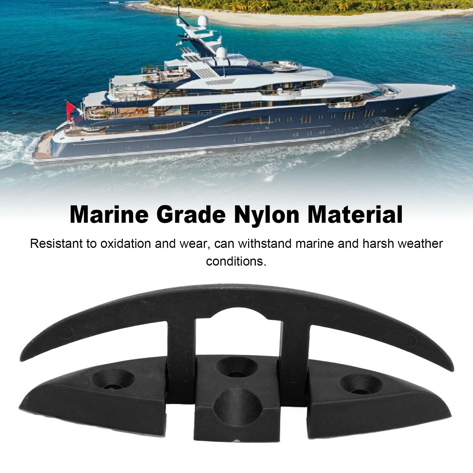 AMAKO Folding Dock Cleat:4Pcs Heavy Duty 5in Nylon Dock Cleats,with Installation Screws,Easy Installation and Ideal for Marine Yachts and Docks (with Installation Screws Accessories)