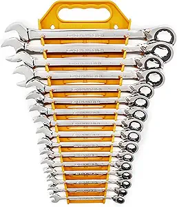 GEAWRENCH 16 Pc. Reversible Ratcheting Combination Wrench Set, Metric - 9602N