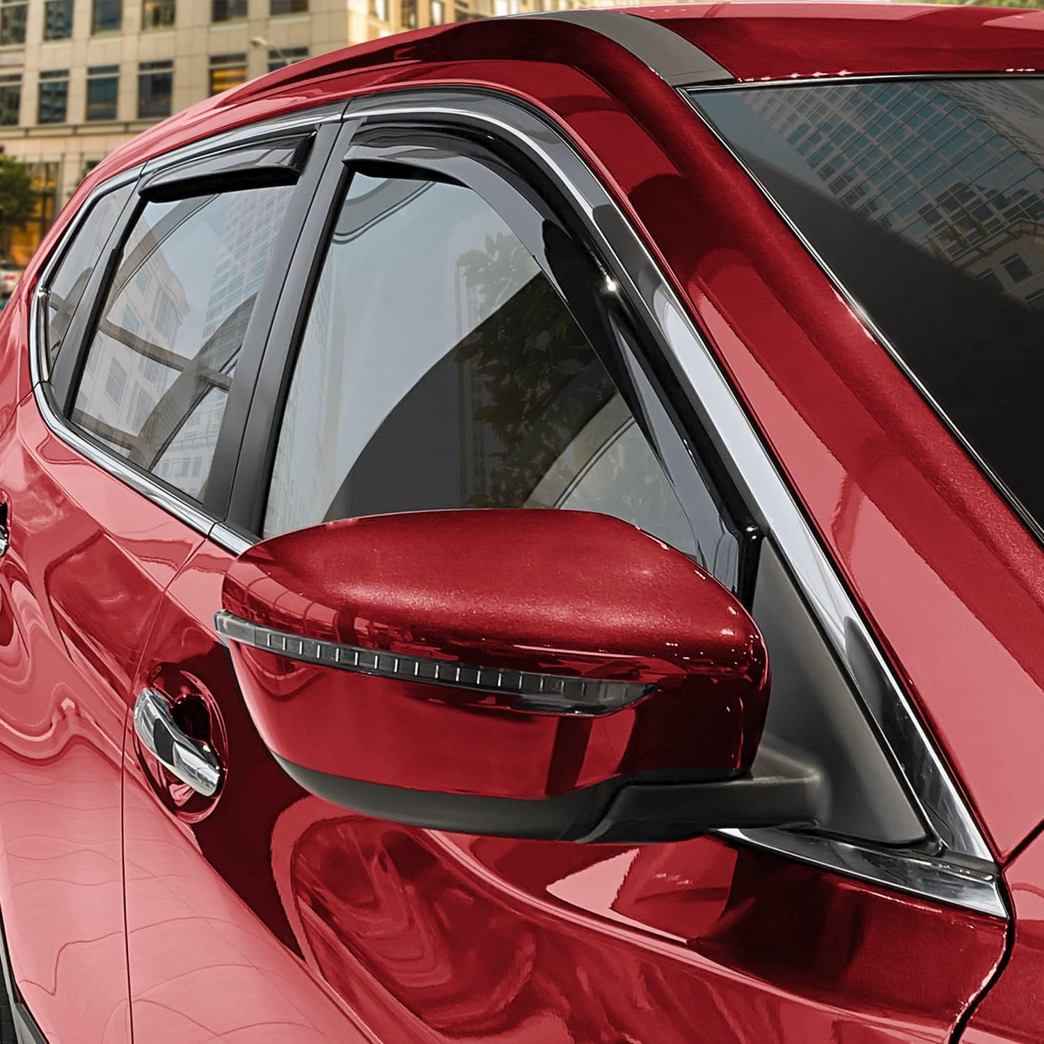 Voron Glass in-Channel Extra Durable Rain Guards for Nissan Rogue 2014-2020 SUV, Window Deflectors, Vent Window Visors, 4 Pieces - 220104
