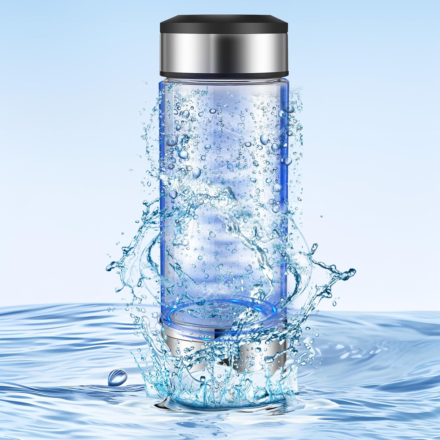Hydrogen Water Bottle Efficient Hydrogen Water Maker Bottle 360ml Hydrogen Water Generator Non-Slip Hydrogen Water Ionizer Machine Good Sealing Hydrogen Rich Water Cup Reusable for Home Office ~