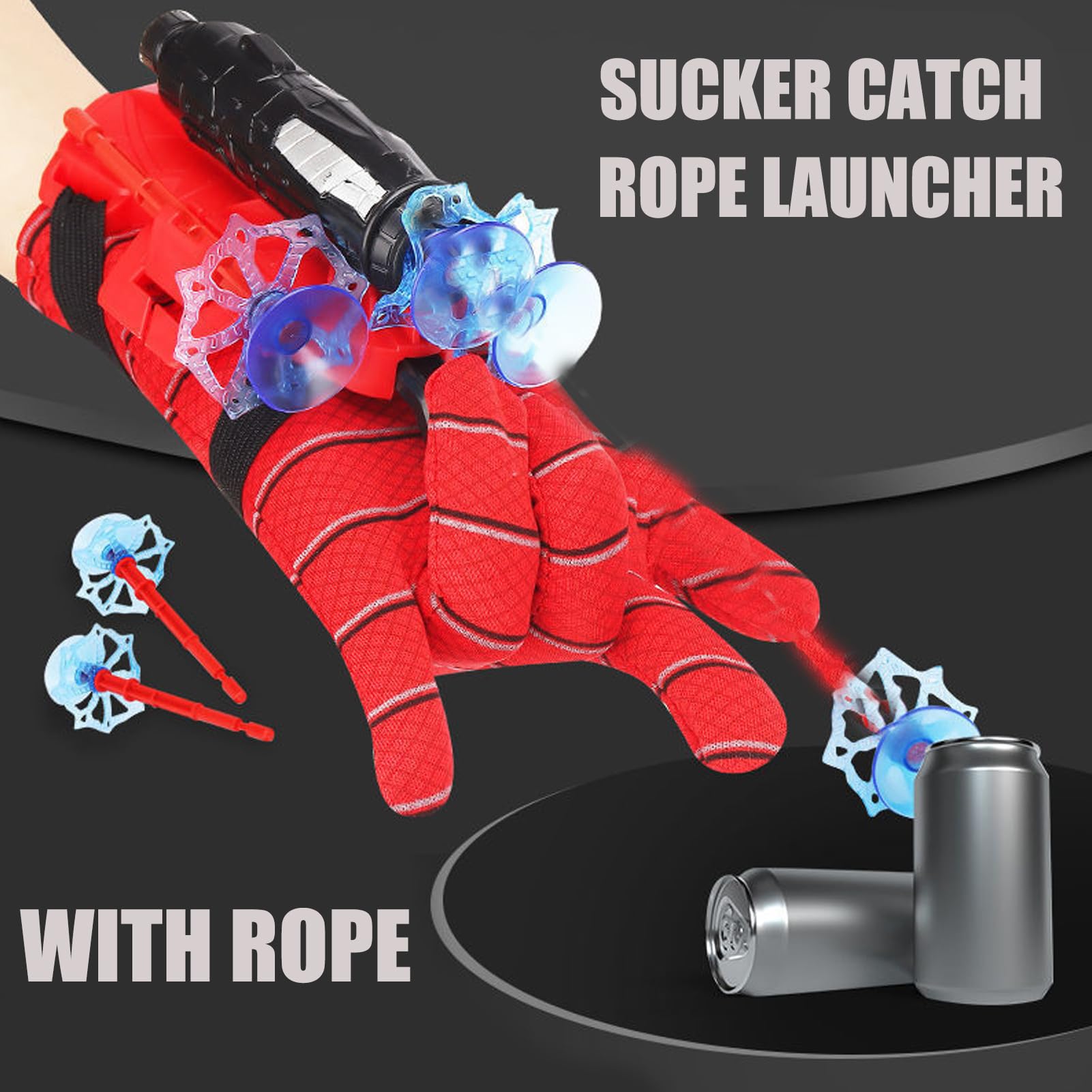 YKHSUAOU Set di 2 Guanti Spiderman Launcher Glove Spider Launcher Glove Guanto Spiderman per Bambini Guanto di Spiderman spara ragnatele Guanti Launcher per Giochi Spiderman Glove Launcher Set