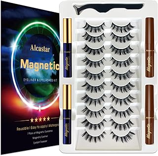 Alcastar - Pestañas magnéticas con kit de del...