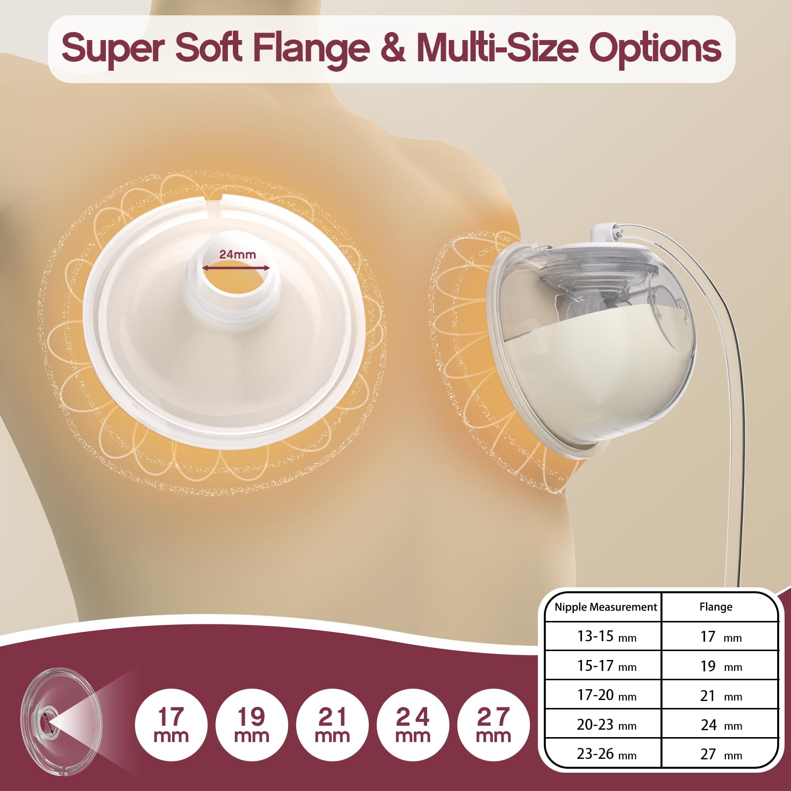 CaraCups - Coppe indossabili da 19 mm, collezione latte, tazze per la raccolta a mani libere compatibili con Spectra S1/S2/9 Plus/SG, adatte per Medela/Lansinoh/Zomee, tiralatte elettrico separabile