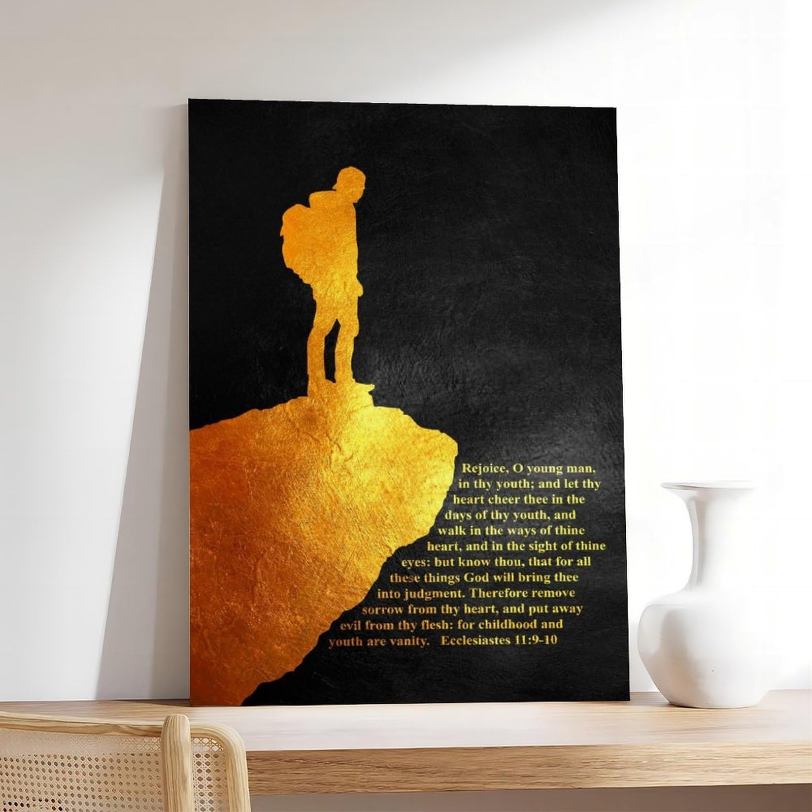 LNYLSJ Ecclesiastes 119-10 Poster delle Scritture Regalo Poster Artistico | Tela per soggiorno, camera da letto, casa, ufficio, stampa regalo, stile cornice, 40,6 cm di lunghezza x 61 cm di larghezza