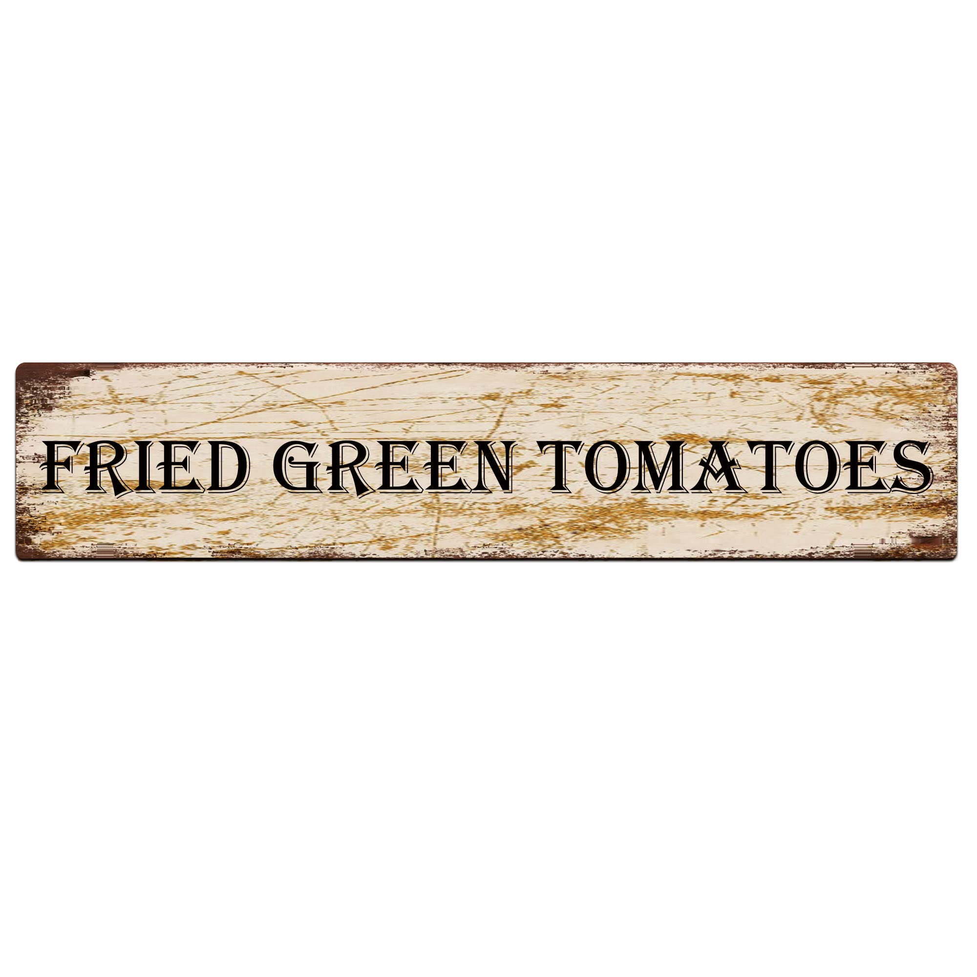 Fried Green Tomatoes Retro Tin Signs Aluminum Metal Sign for Kitchen Home Garden Wall Bar Cafe Decor 4x16 Inch