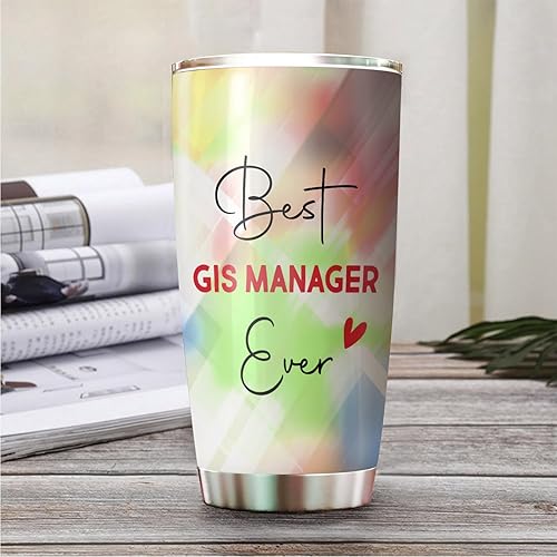 Miniatura 3 de MEDROC Best GIS Manager Ever Be Proud Of The Work You Do - Vaso de acero inoxidable de 20 onzas, regalos de oficina, mujeres, hombres, amigos de