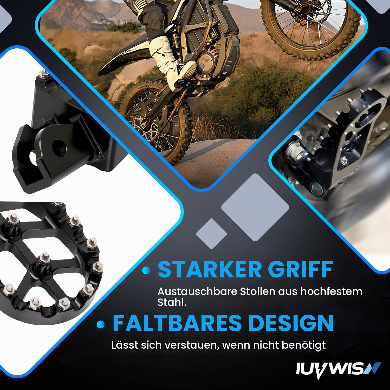 Motorrad Fußrasten Breite Fußrasten Auflagen Pedale für Surron Sur Ron Light Bee X S LBX ERide Pro SS 2.0 3.0 E-Ride Pro SR/S Elektro Ebike Dirt Pit Bike Schwarz