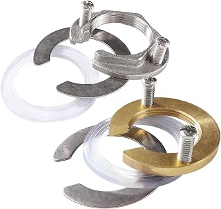 2 Piezas 31mm Kit de Tuercas de Fijación de Grifo, Kit de Fijación de Grifo, para Grifos de Agua Caliente y Fría en Lavabos de Cocina y Baño, Latón y Acero Inoxidable