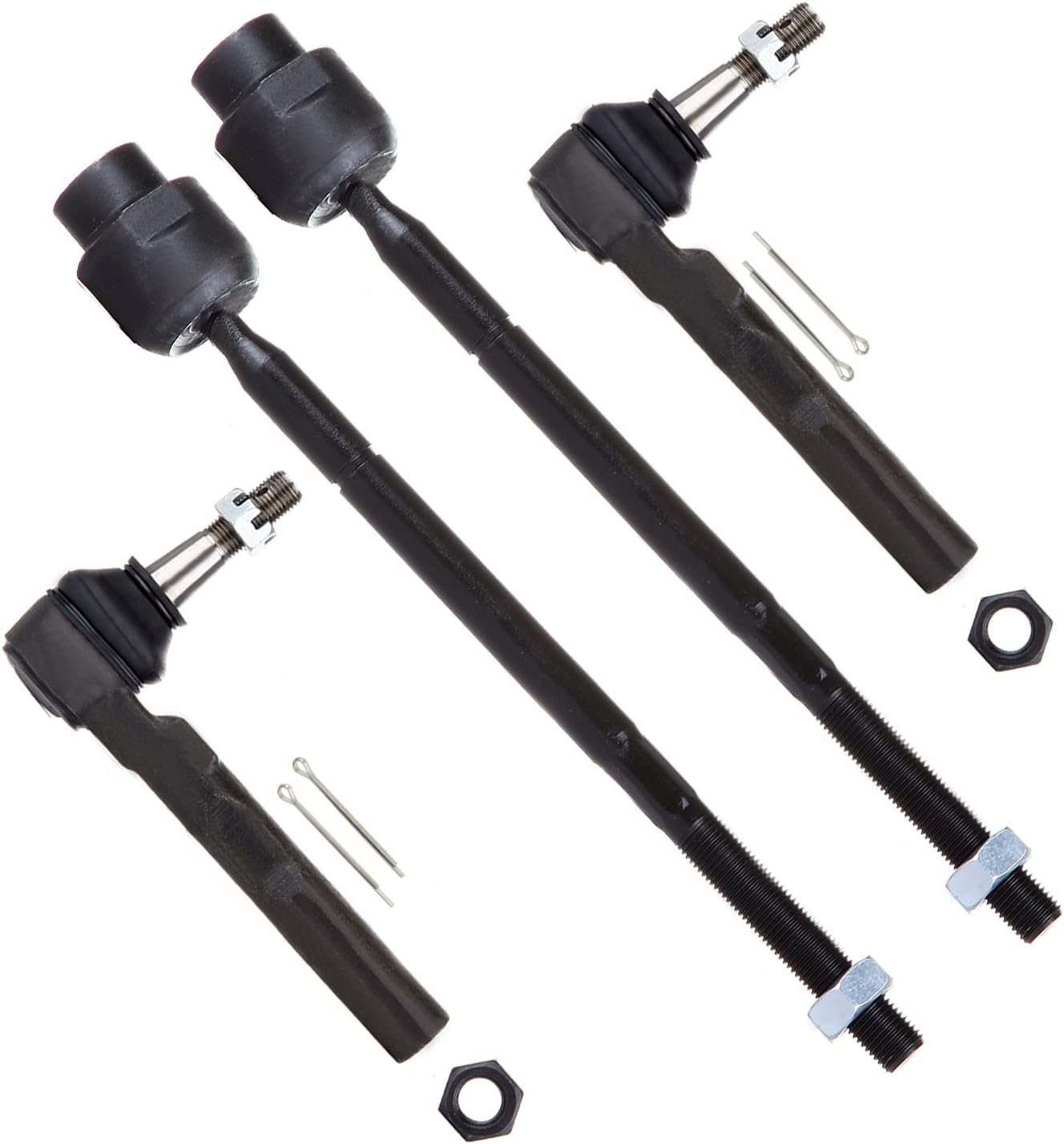 SCITOO 4-PC SET Suspension Kit For Chevrolet Classic for Malibu For Oldsmobile Alero Cutlass For Pontiac Grand Am Inner Tie Rod End,Outer Tie Rod End