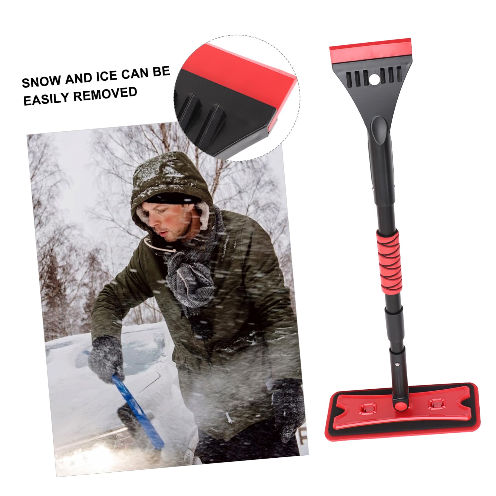 Toddmomy Grattoir à Neige pour Pare-Brise De Voiture Brosse à Neige Amovible Outil De Nettoyage pour Déneigement Hivernal Grattoir à Glace
