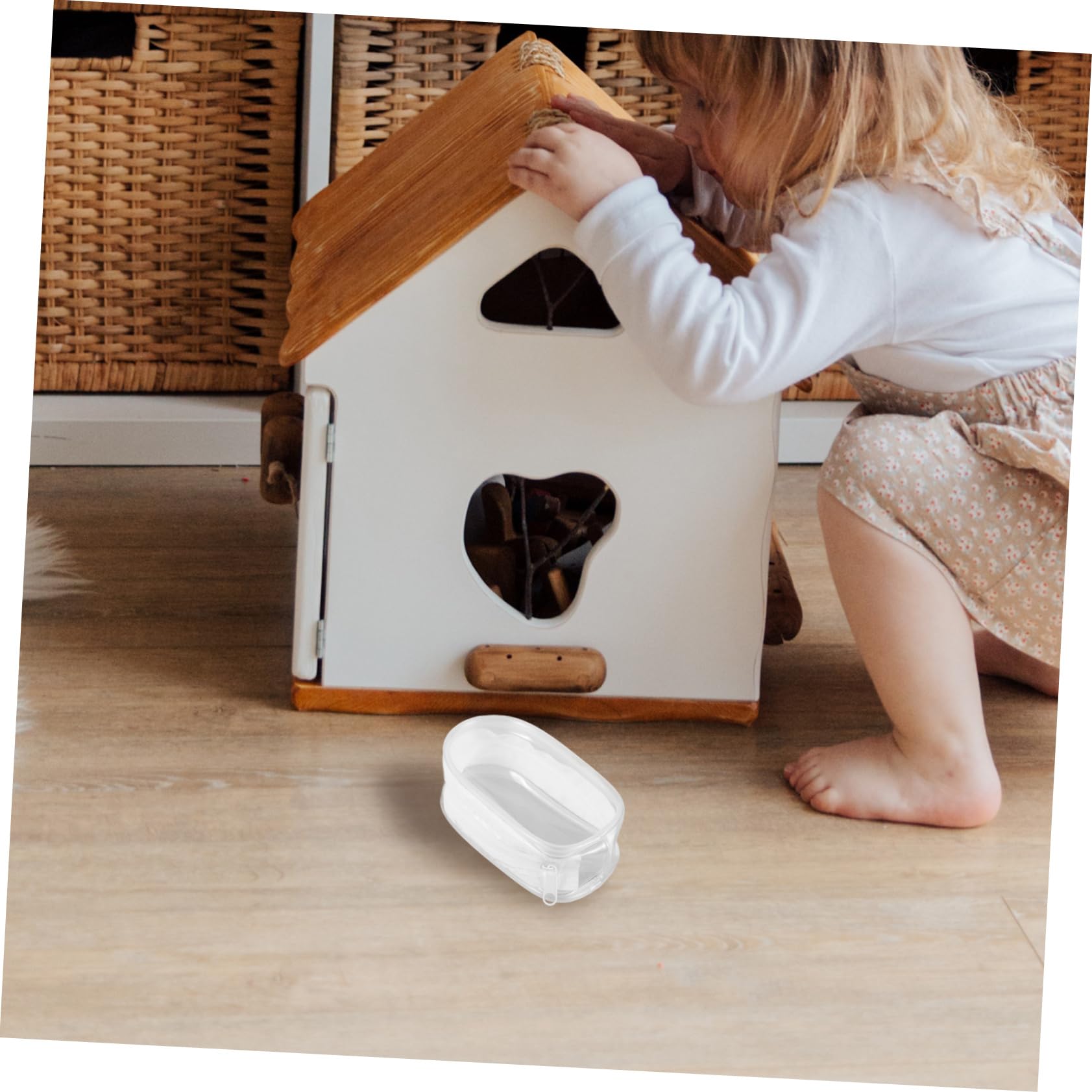 GARVALON 4pcs Small Storage Bag Figurine Carriers Organiser Case Miniature Carrying Doll Display Case Carrier Clear Mini Pouch Transparent Display Key Bag Mini Portable Organizer PVC