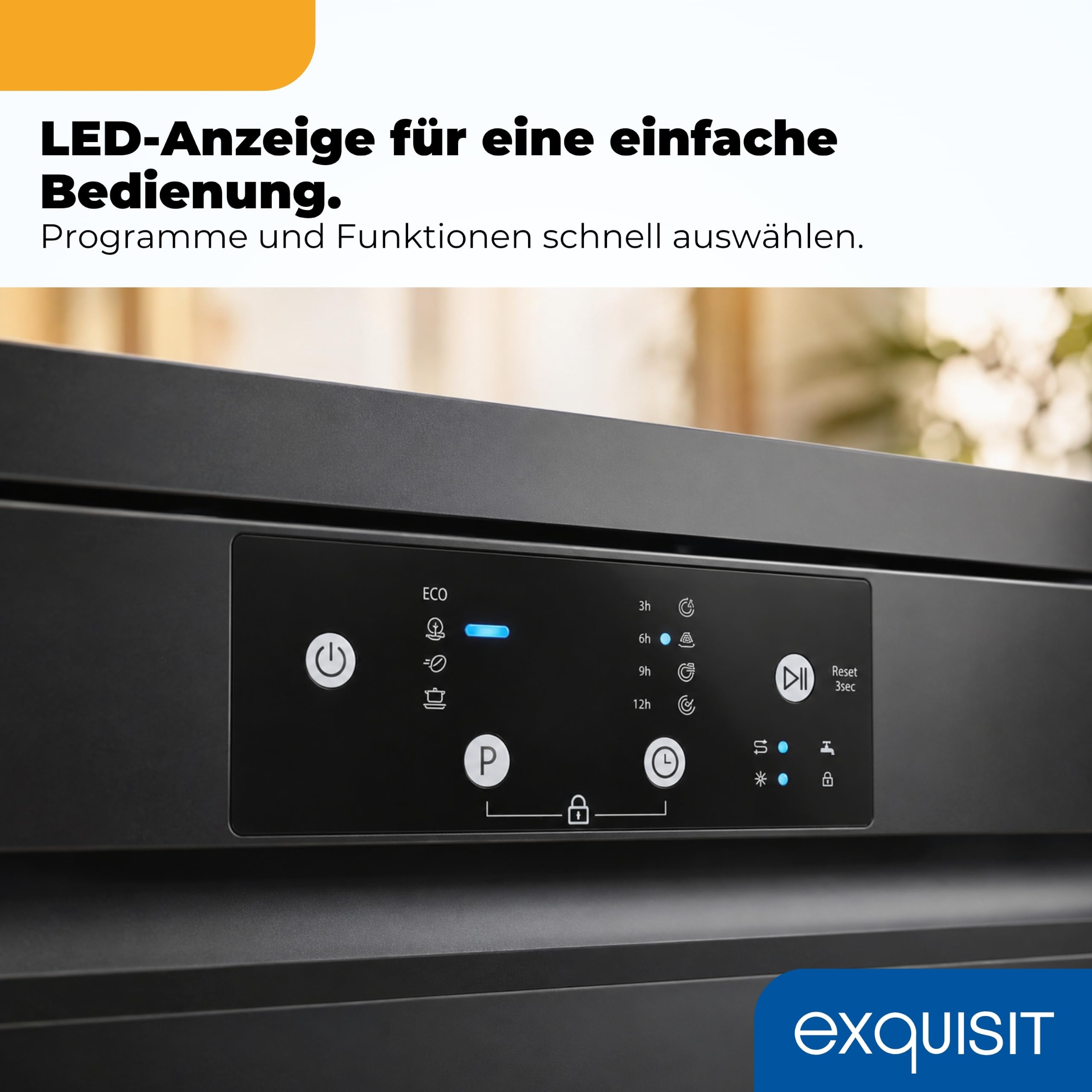 Exquisit Geschirrspüler 60cm 14 Gedecke Energieklasse D 49 dB GSP9114-450D schwarz