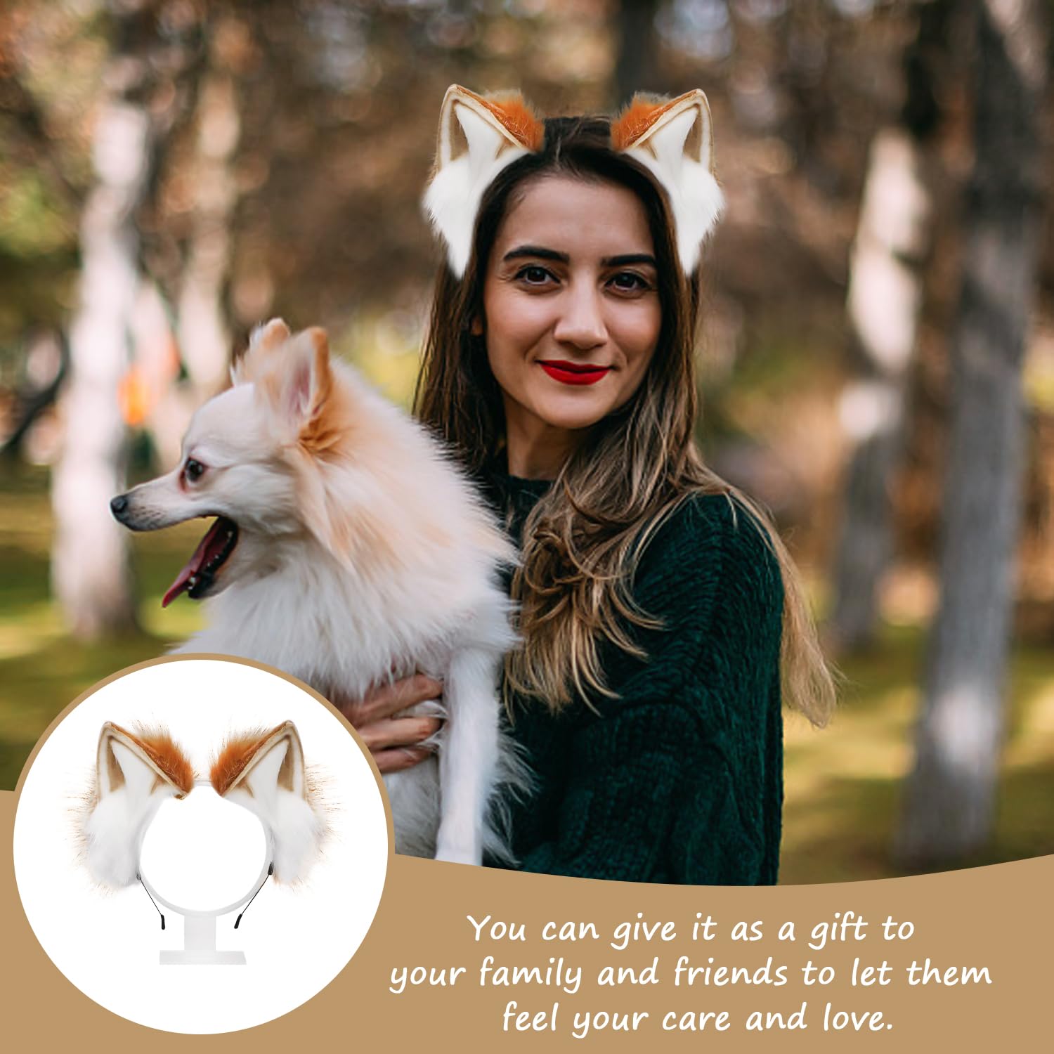 1 bandeau d'oreille de chat, 1 queue, couvre-chef de chat, pendentif de queue en peluche, accessoires de costume, ensemble de costume de chat
