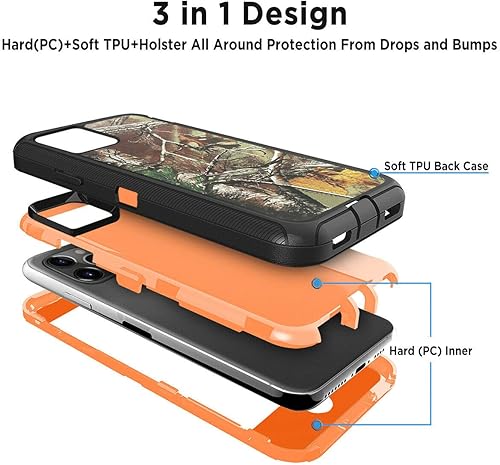 Miniatura 2 de Defender - Funda diseñada para iPhone 12 Pro Max, funda protectora híbrida a prueba de golpes, diseño de doble capa, cubierta dura compatible con