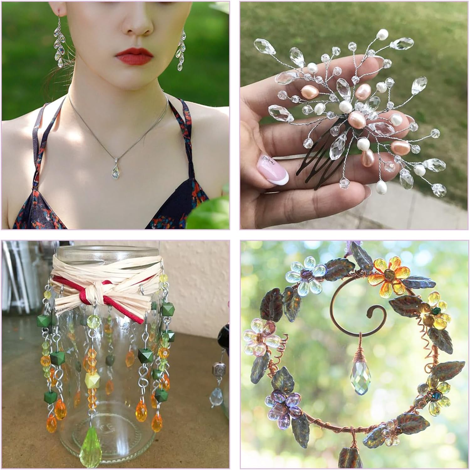 Craftdady 50Pcs Teardrop Glass Beads Faceted Mixed Colors Lustered Drop Spacer Loose Beads 8x13mm Briolette Top Drilled for Jewelry Craft Making - Image 5