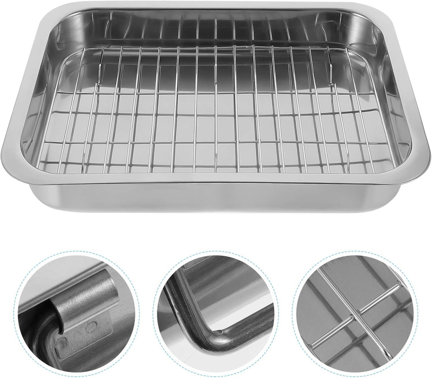 Hemoton Ovenware Tray Rack Metal Baking Sheet Kit Rectangular Cooking Trays for Oven