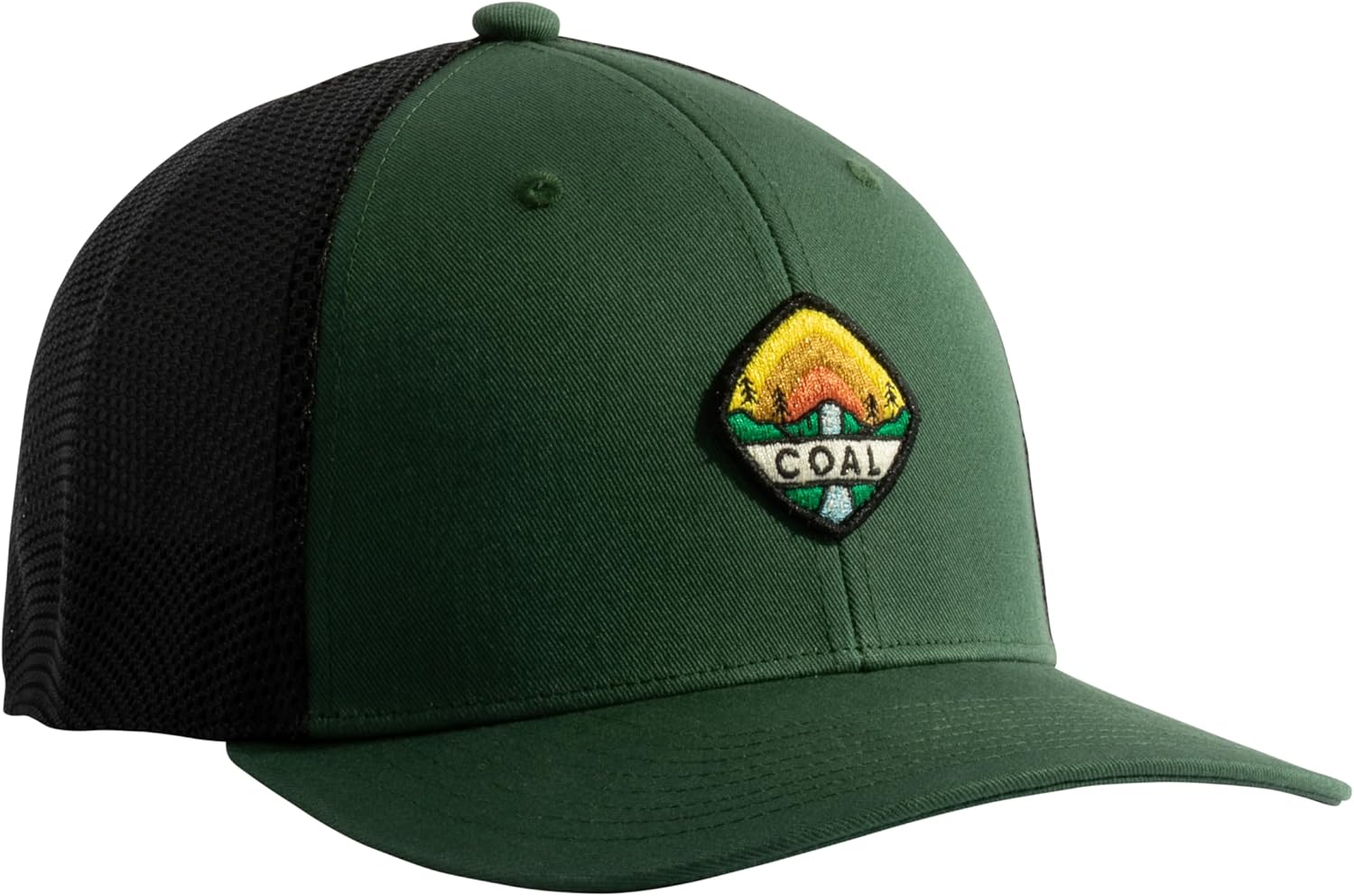 Coal Headwear Hauler One Low Low Profile Trucker Cap Hat - Mesh Back, Flat Brim, Adjustable - Outdoor Casual Everyday