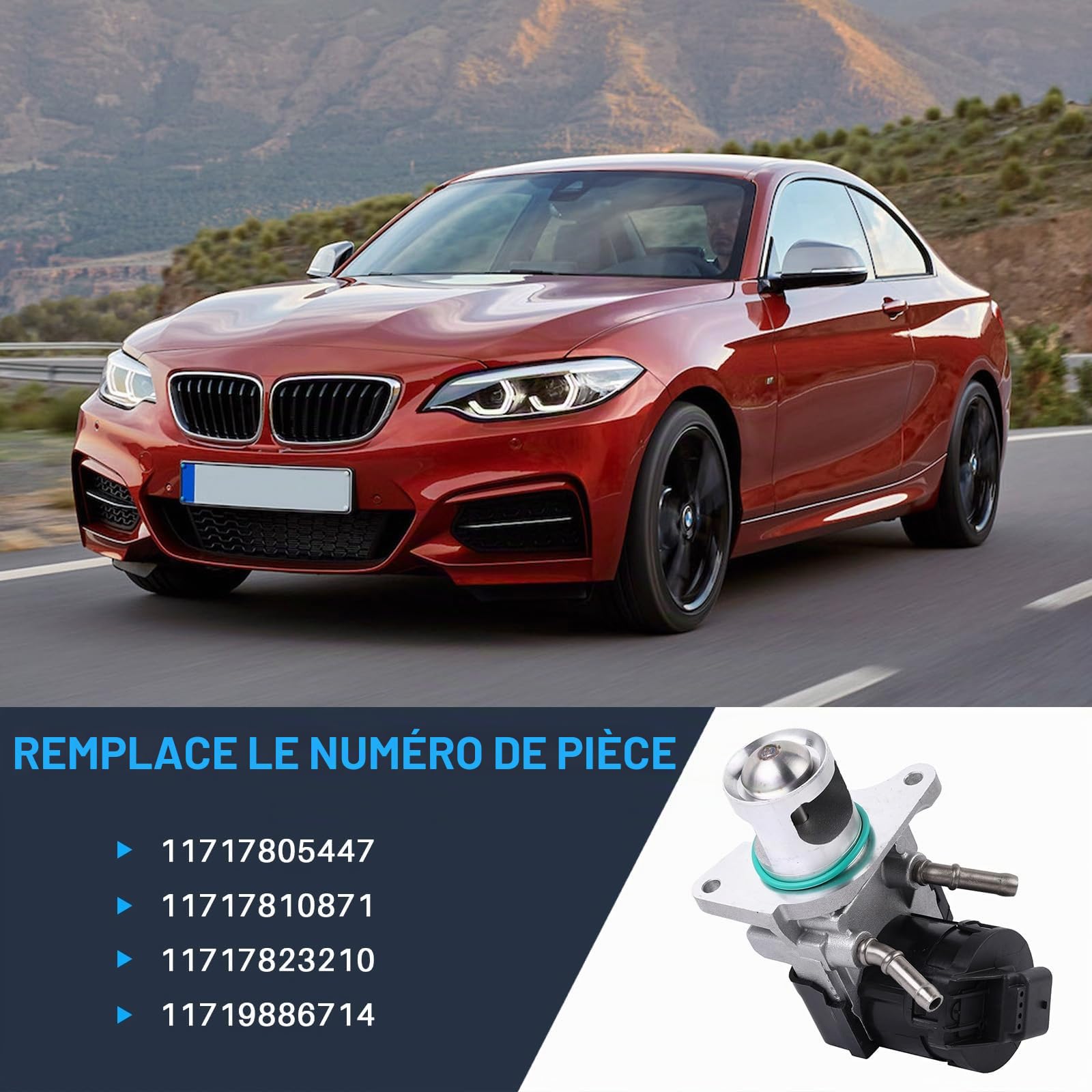 Vanne EGR de remplacement pour modèles E60 E61 E70 E72 E81 E82 E83 E84 E90 E91 E92 E93 X1 X3 X5 X6 N47 N57 Référence : 11717805447 11717810871