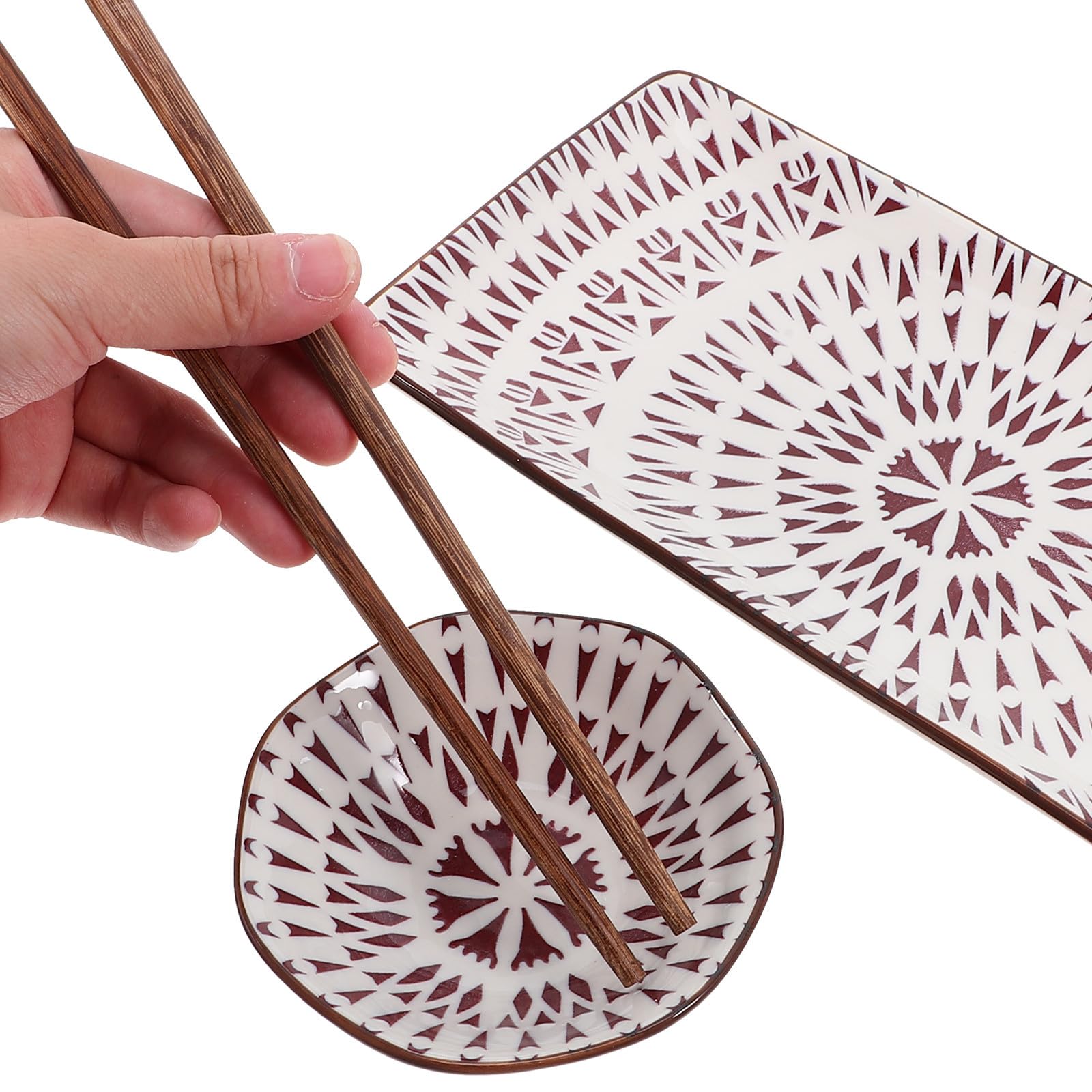 TOYANDONA Set de 2 Assiettes à Sushis en Céramique pour Restaurant