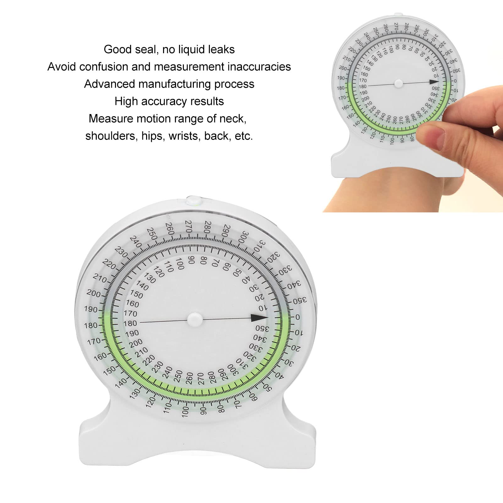 Physical Inclinometer 360° Flexible Rotation No Leakage Bubbles Precise Measurement for Student Professionals (Green)