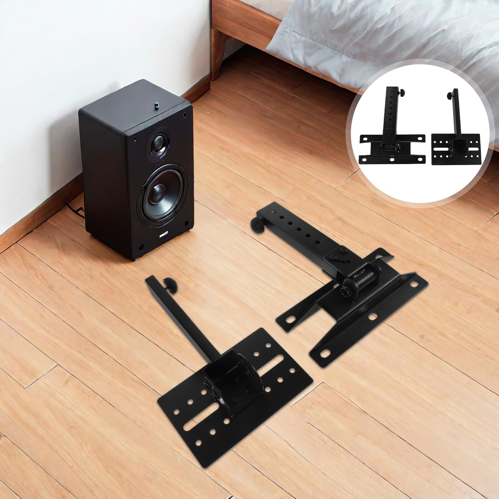 Support Mural Réglable pour Enceintes Bras Extensibles Stable pour Systèmes Audio