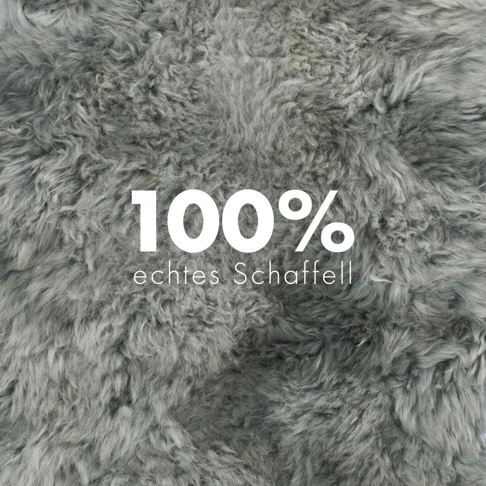 Nordic Sheep Lammfell Langhaar Fellteppich 90x60 cm, Hellgrau | Echtes Lammfell, jedes Stück ein Unikat der Natur, ideal für Sofa, Stuhl & Esstisch, viele Farben