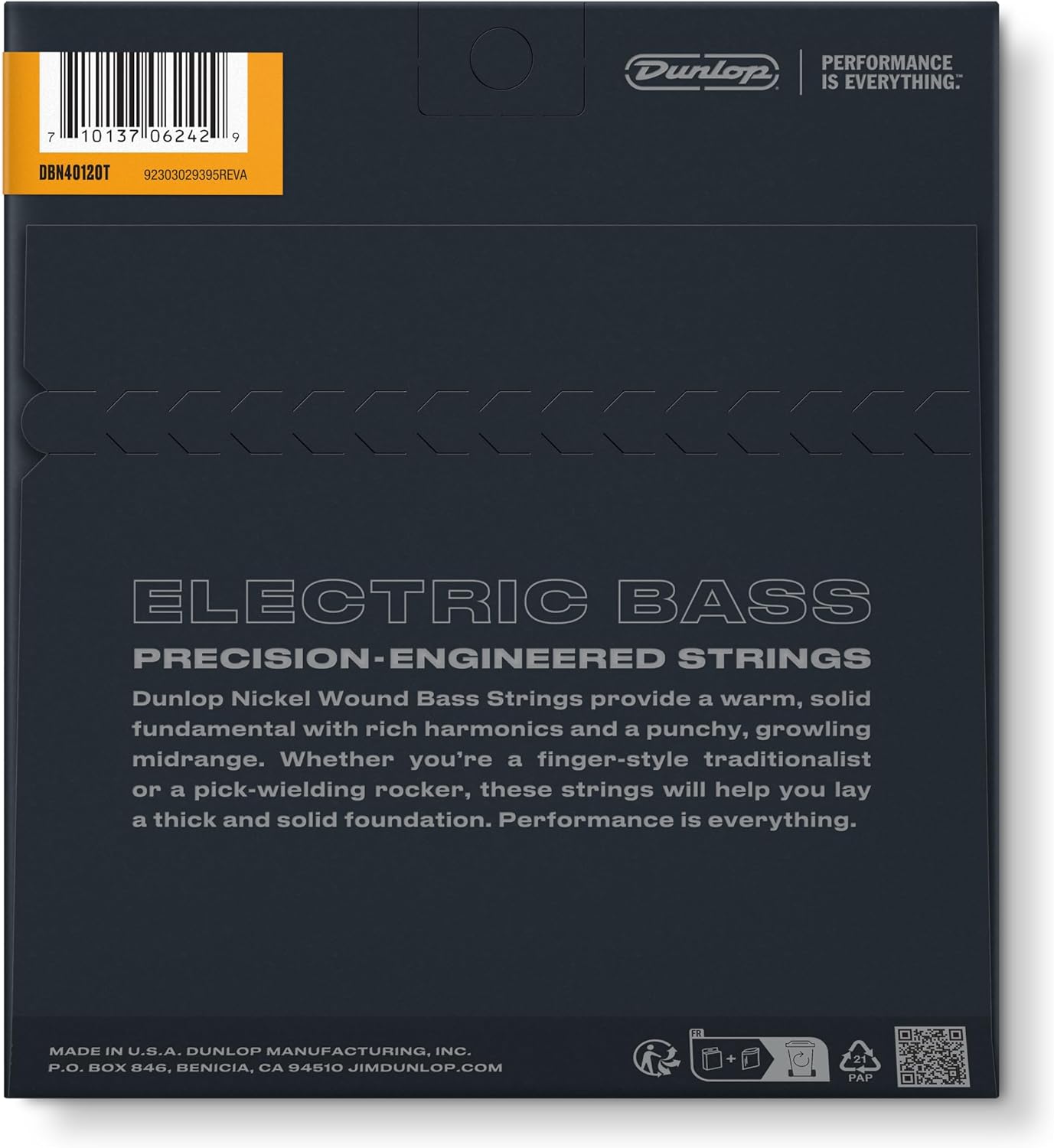 Jim Dunlop Standard Series Nickel Wound Tapered Bass Strings 40-120 | 5-String